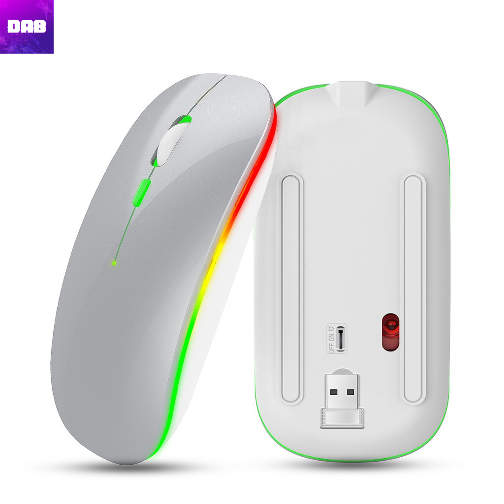 Chuột Máy Tính Không Dây LED Đổi Màu Pin Sạc Siêu Mỏng Chống Ồn Chuyên Dụng Văn Phòng Gaming