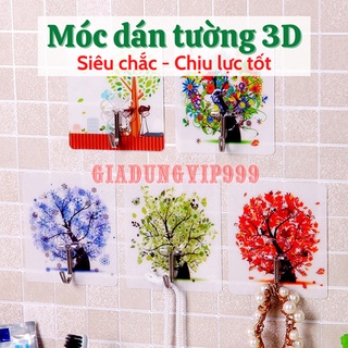 Móc dán tường 3D 💜 Móc dính tường treo đồ siêu chắc siêu chịu lực in hình 3D độc đáo nhiều mẫu bền đẹp giá rẻ
