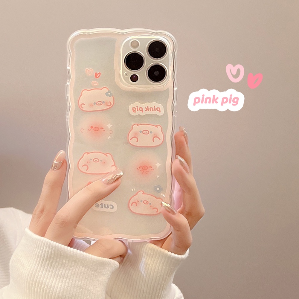 Ốp lưng iphone trong lượn sóng Pink Pig 6/6s/6plus/6splus/7/7plus/8/8plus/xs/11/12/13/14/pro/max/plus/promax TLS25
