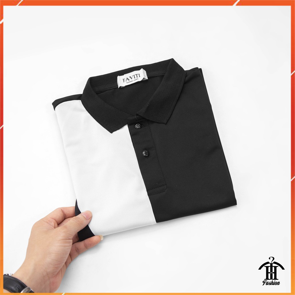 Áo polo nam áo thun nam cotton thoáng mát phối sọc đen trắng kiểu dáng lịch lãm pl209 | BigBuy360 - bigbuy360.vn