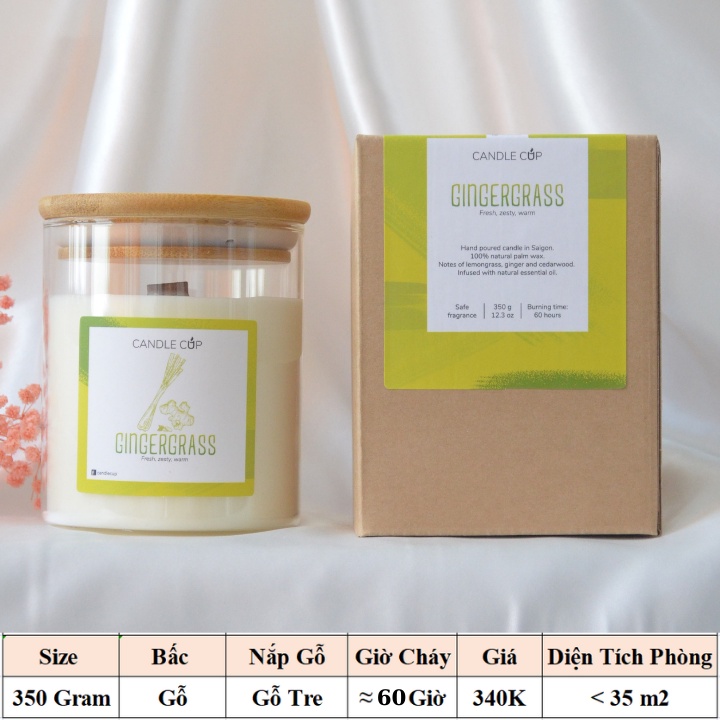 Nến Thơm khử mùi AGAYA Candle Cup - Mùi GINGERGRASS