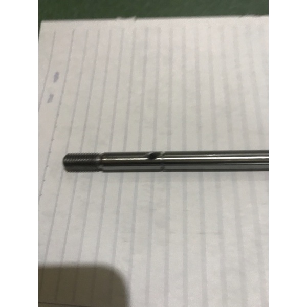 Trục quạt b4 dài 19cm. Trục quạt MD dài 18,5cm. Trục lỗ 5,8mm dài 10cm. Tặng bạc