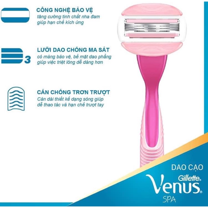 Dao cạo nữ 3 lưỡi êm ái gillette venus sensitive bill costco usa