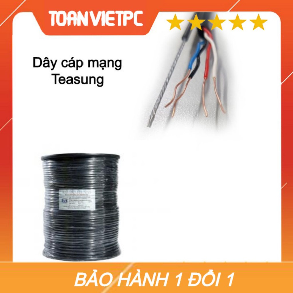 Dây cáp mạng Taesung 4 lõi có cường lực, dầu chống ẩm 10m, 90m, 80m