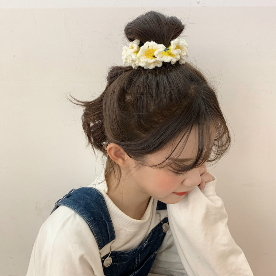 Màu retro phù hợp với sóng len vòng tóc vòng tay dệt dây thừng đầu dây bóng đầu tóc trang trí d2081806