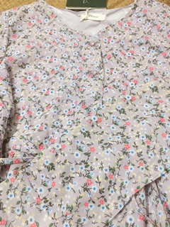 [Order] Váy tím hoa nhí cổ V (Ảnh thật)