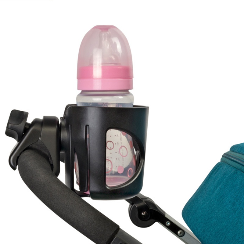 Giá Đỡ Cốc Nước 360 Độ Bằng ABS Màu Đen / Xám Tiện Dụng Cho Xe Đẩy Em Bé
