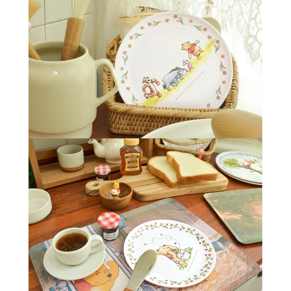 DISNEY Bộ 3 đĩa melamine in hình hoạt hình Winnie the Pooh