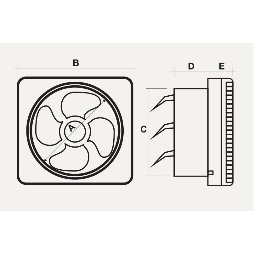 Quạt hút thông gió âm tường MPE AF150, 200, 250