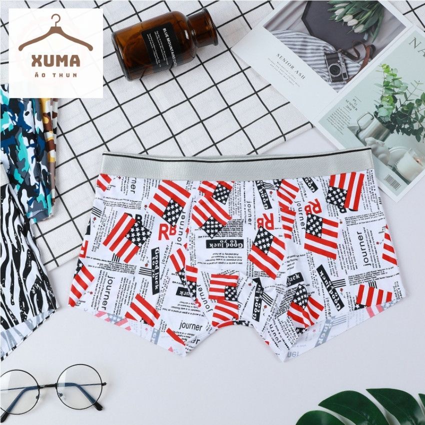 [ Free Ship ] Quần xì quần lót nam chim cò hoa lá thun lạnh cao cấp nhiều màu co dãn 4 chiều xuma