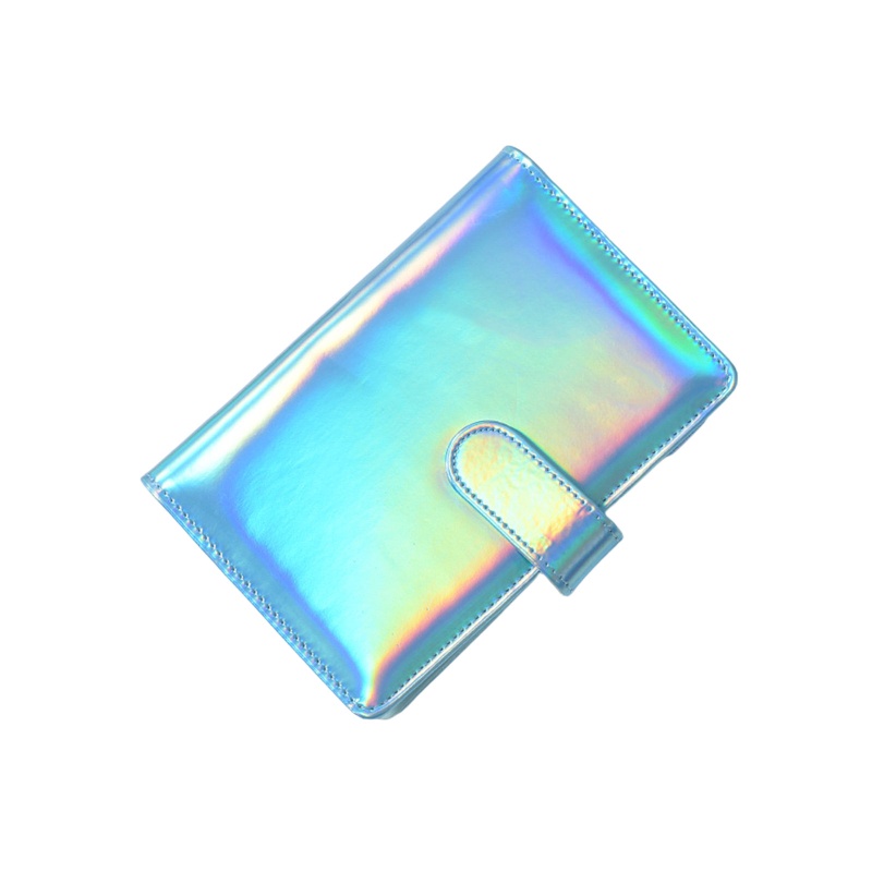 Seng Túi Đựng Kế Hoạch Cá Nhân Hình Chiếc Lá Lấp Lánh Dễ Thương Có Khóa Cài Nam Châm