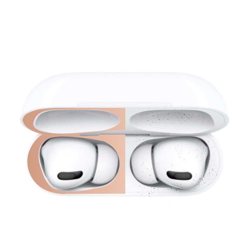 Miếng dán bảo vệ bằng kim loại mạ vàng siêu mỏng chống bụi cho phụ kiện tai nghe bluetooth AirPods 1, 2 và Pro