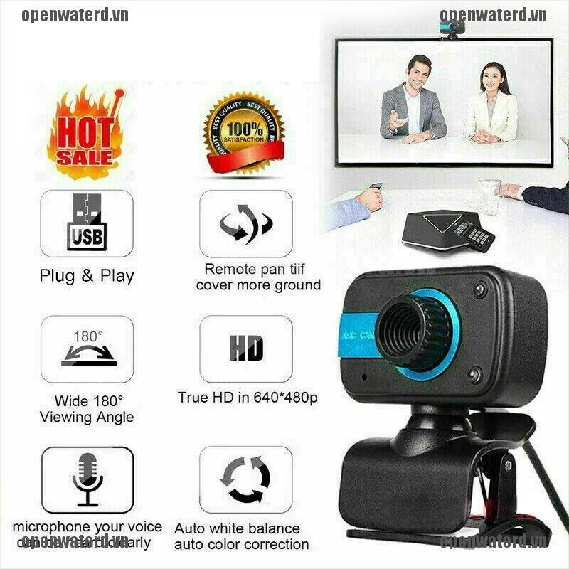 OPD HD Webcam USB Computer Web Camera For PC Laptop Desktop Video Cam W/ Microphone