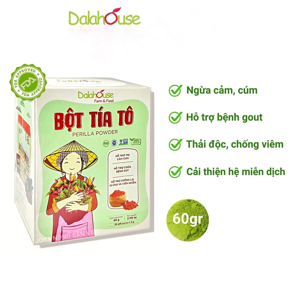 Bột Tía Tô Hữu Cơ Nguyên Chất Sấy Lạnh Dalahouse