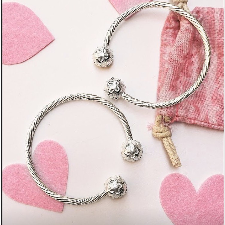 Vòng Tay Nữ Bạc 925 Cao Cấp SHIMMER SILVER FLORAL SIGNATURE Thiết Kế Độc Quyền