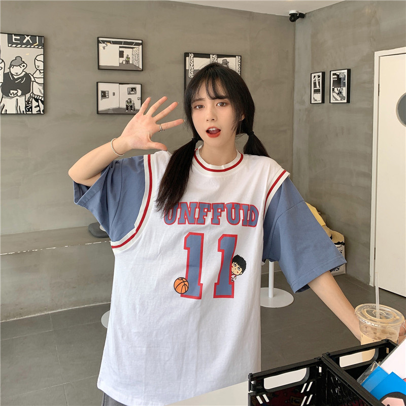 SUXI Áo Thun Bóng Rổ Ngắn Tay Dáng Rộng Thời Trang Mùa Hè Dành Cho Nữ