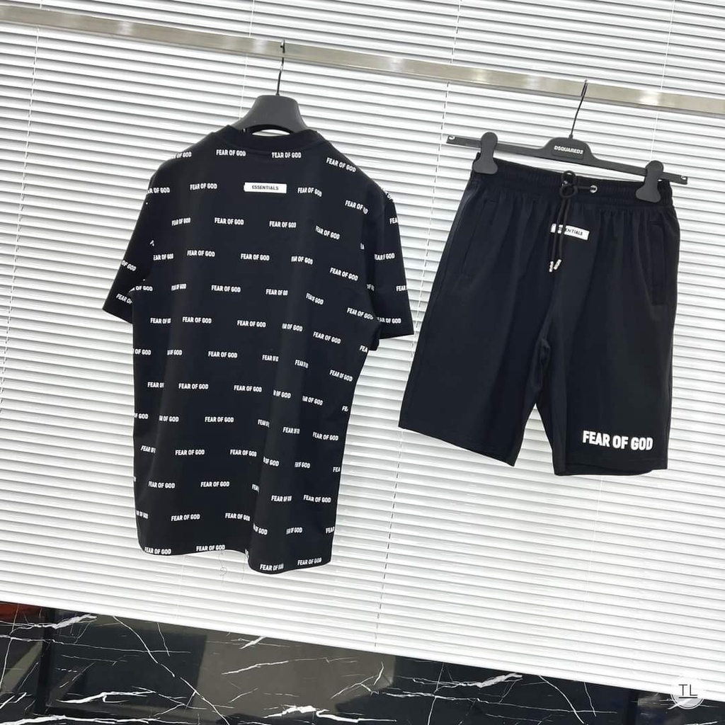 Bộ Phông Phối Chữ Fear Of God Thời Thượng Độc Đáo Chất Cotton Mềm Mịn Thất Hót Mồ Hôi Thoải Mài Hoạt Động