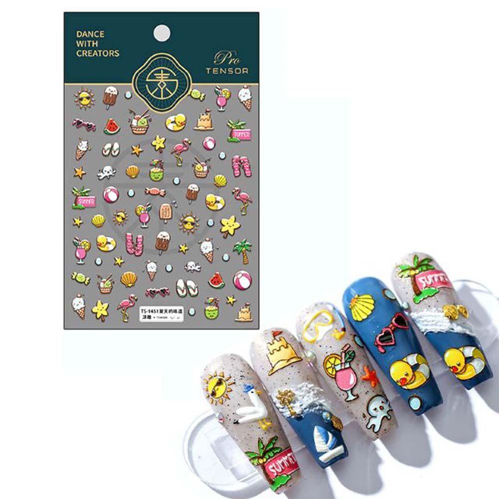 Nhãn Dán Trang Trí Móng Tay 5D Phong Cách Nhật Bản Thời Trang