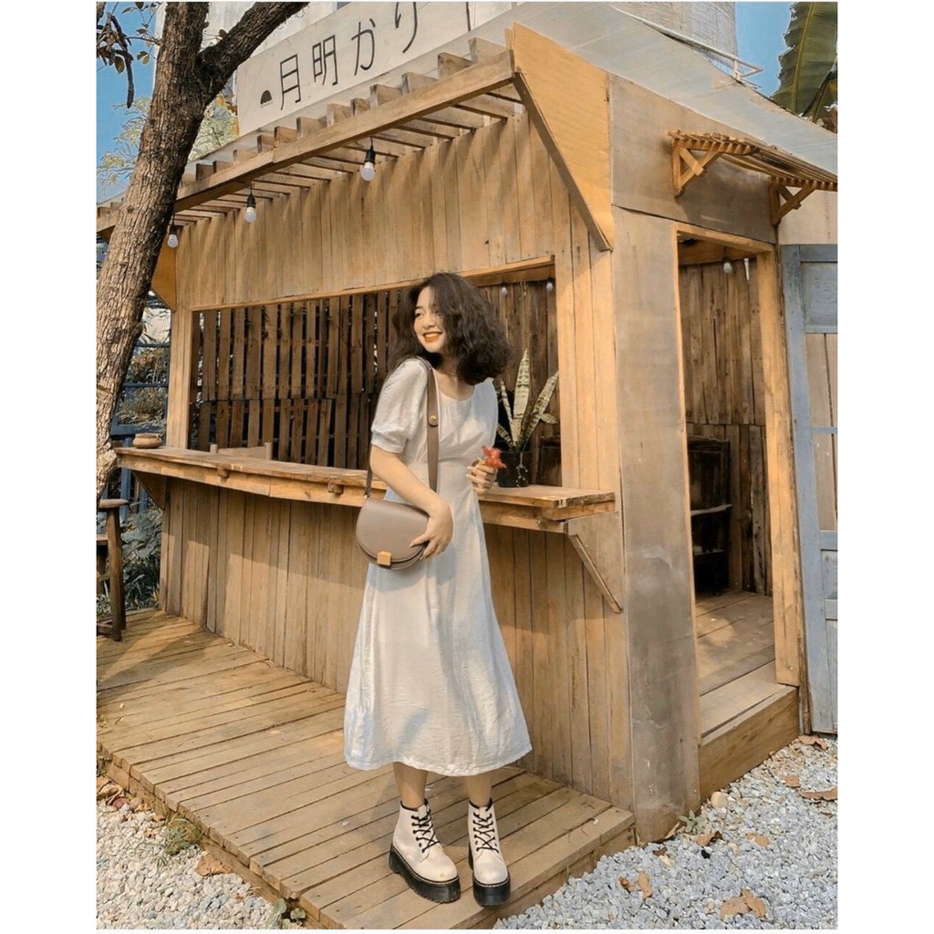 Đầm Nữ Đẹp💖Đầm Thiết Kế Màu Trắng Dáng Dài Thắt Nơ Sau Siêu Xinh M29 | BigBuy360 - bigbuy360.vn