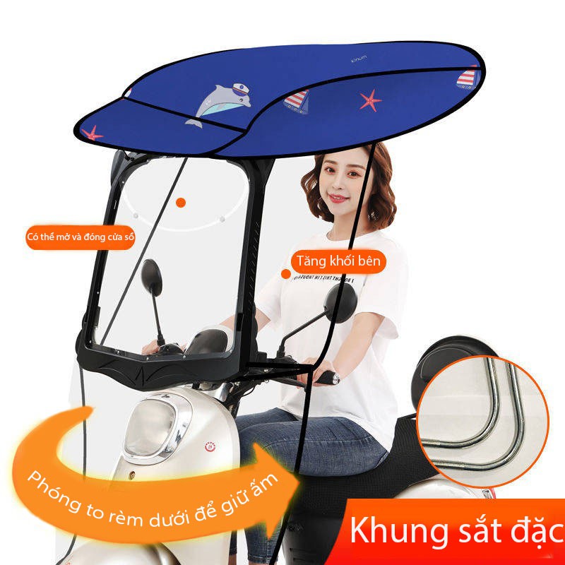 Tán xe máy, chống mưa, trong suốt và dày dặn bạt phủ xe máy dù che mưa