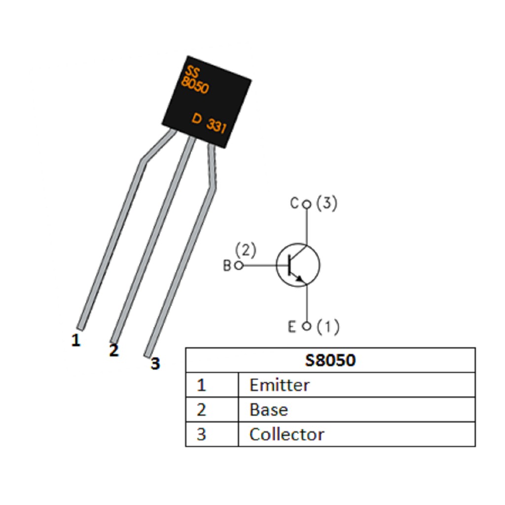 (10) con Transritor  S8050 TO-92 0.5A 40V