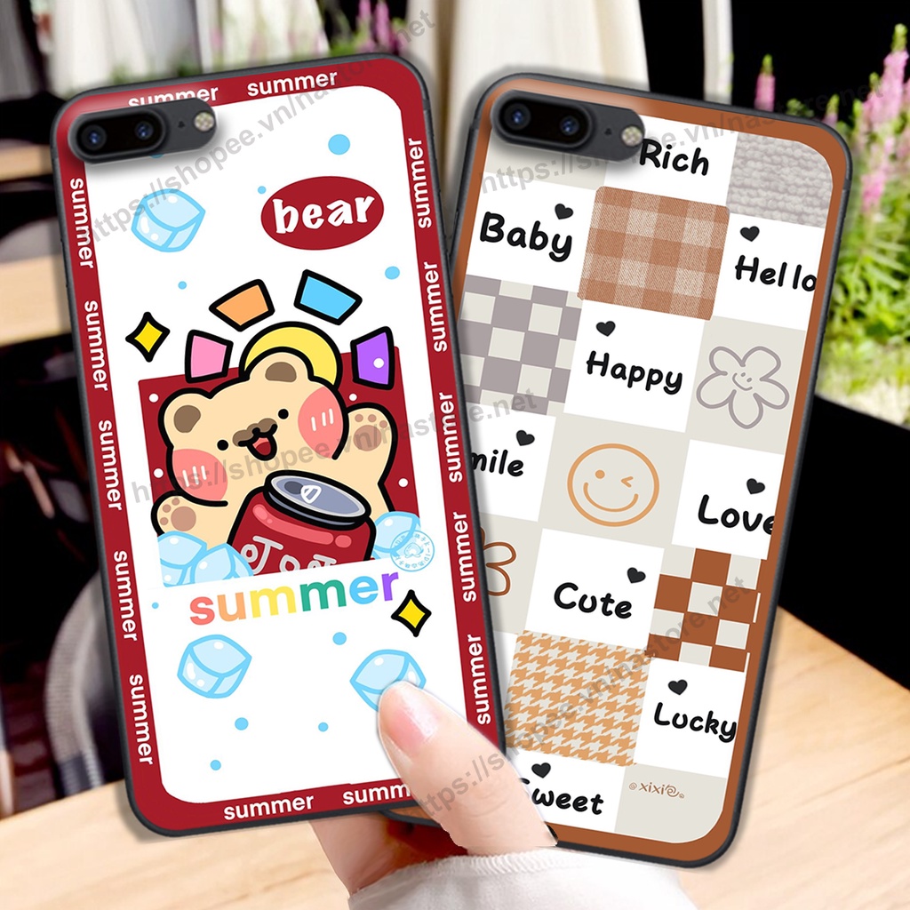 ỐP LƯNG IPHONE 7 PLUS- IPHONE 7S PLUS- IPHONE 8 PLUS gấu bo viền cực đẹp cực cute