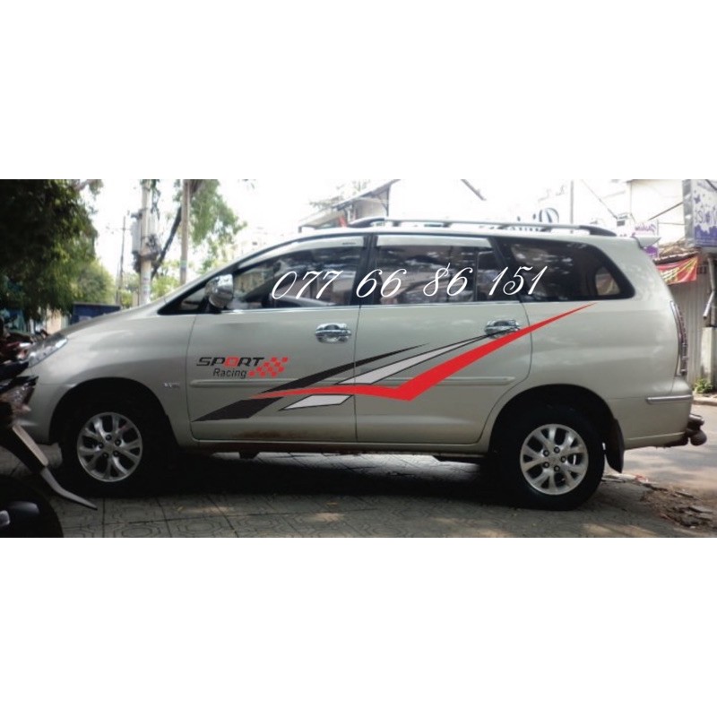 Tem Dán Sườn Xe Innova Mẫu Mới.Chế vô đc tất cả dòng xe 7 chỗ