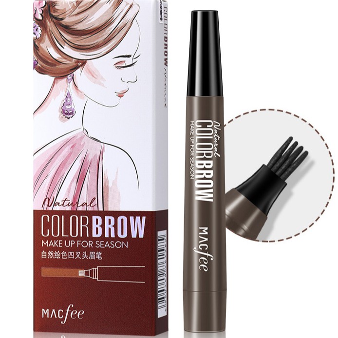 Bút Kẻ Mày Phẩy Sợi 4D Chống Nước MacFee - Brow Pen - Kẻ Mày Nội Địa Trung