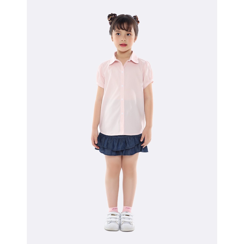 Aó sơ mi bé gái Chiho cho các bé đi học đi chơi đều được size 130-150 cm có thumbnail