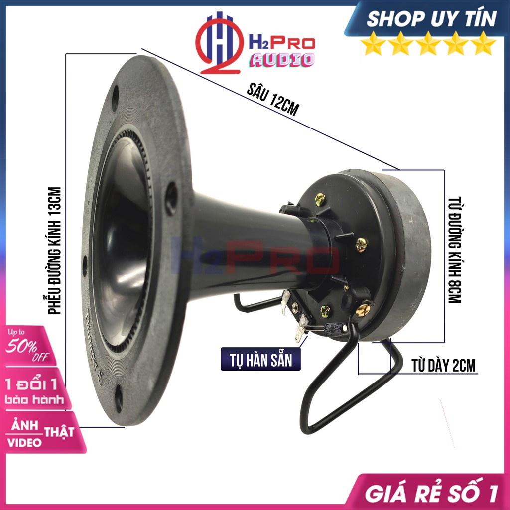 Đôi Loa Treble Rời, Loa Siêu Tép T45 200W Chính Hãng , Tiếng Treble Kèn Sáng, Phễu 13cm, Hàn Sẵn Tụ-H2Pro Audio