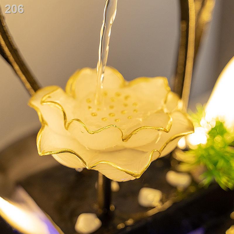 [HPT]Phong cách Trung Quốc trang trí nước chảy gốm sứ trang trí ánh sáng sang trọng trong nhà bể cá tuần hoàn nước trang