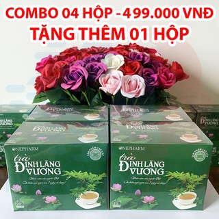 [TẶNG 1 TRÀ] Combo 4 Trà túi lọc Đinh Lăng Vương từ Đinh Lăng, Chè Vằng, Lạc Tiên, Lá Sen, Tâm Sen giúp hỗ trợ giấc ngủ