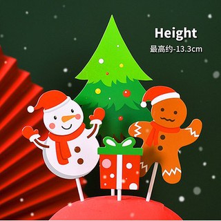 Set 4 que GS người tuyết + bánh gừng - Phụ kiện trang trí giáng sinh