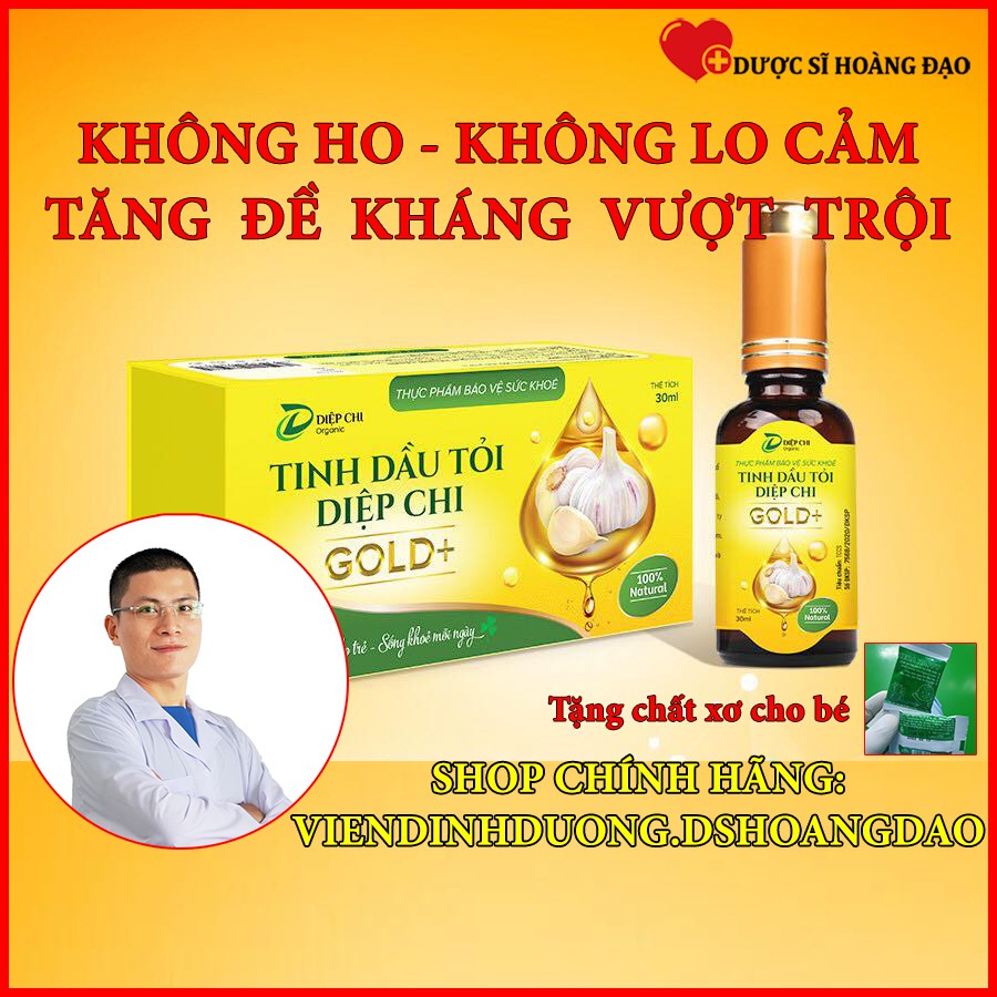 TINH DẦU TỎI DIỆP CHI GOLD+ [Mẫu mới] Giúp HỖ TRỢ TĂNG ĐỀ KHÁNG VƯỢT TRỘI-Tặng 2 gói chất xơ hòa tan giúp bé hết táo bón