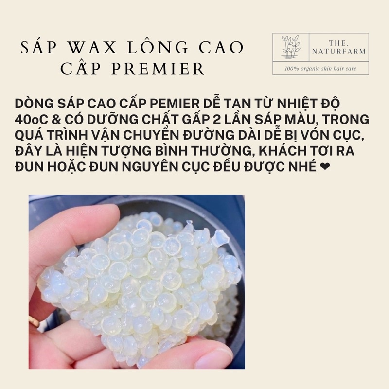 Sáp wax lông nóng Premier siêu bám [ 1KG ] sáp mùi dừa và sáp trong suốt cao cấp