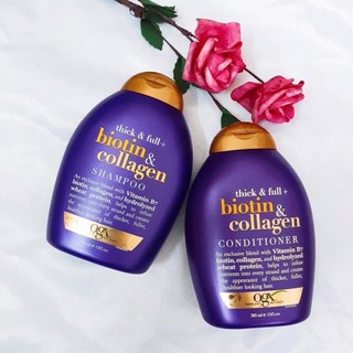 ComBo Dầu Xả Dầu Gội Dưỡng Dày Tóc OGX Thick & Full + Biotin & Collagen Conditioner 385ml