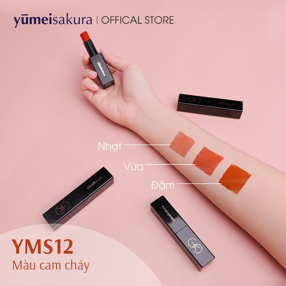 [Hàng Mẫu] Son Lì Mịn Yumeisakura Matte Revolution màu Cam Cháy YMS12 3.5gr