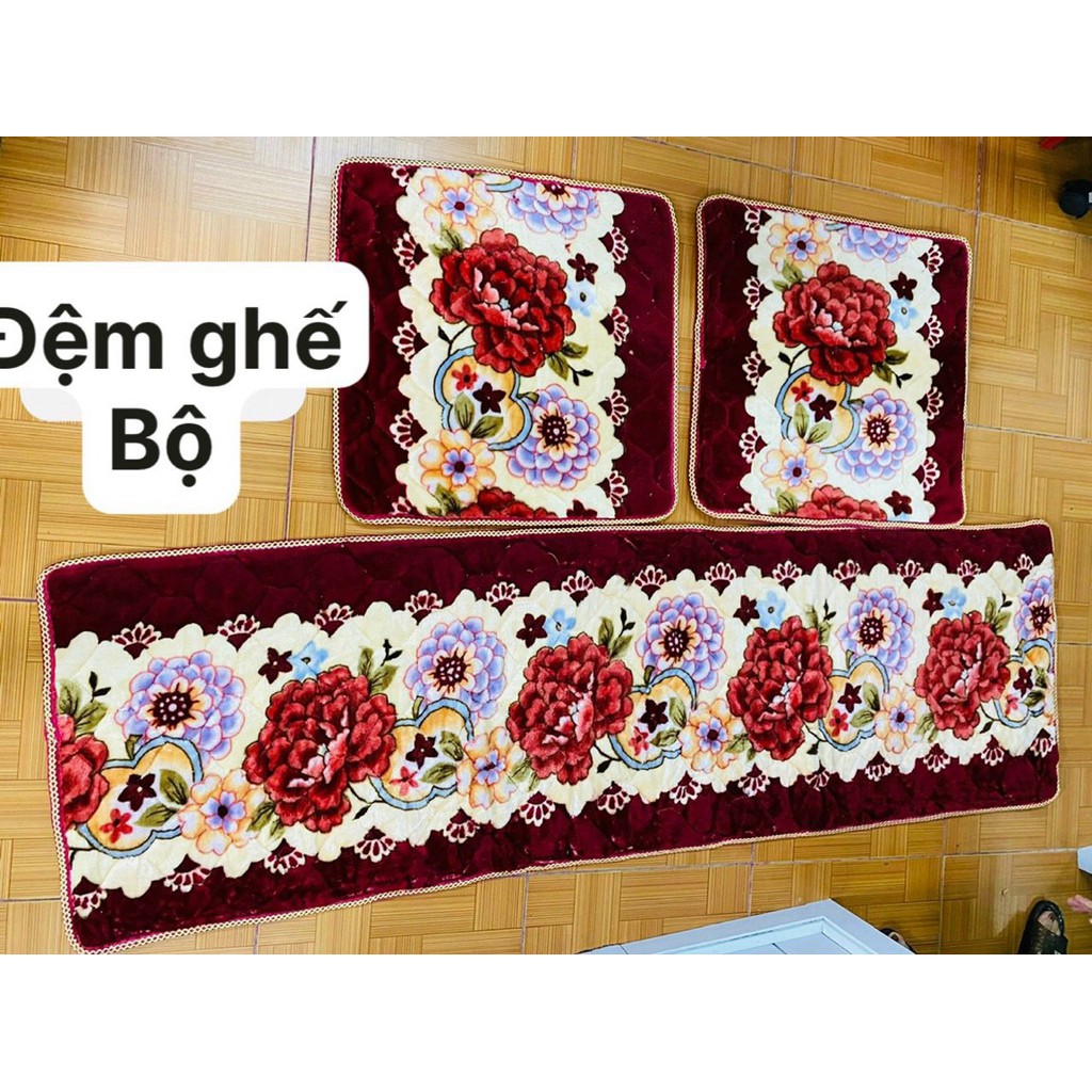 Thảm trải ghế  bộ 3 miếng Chất liệu Nỉ Nhung Hàng Cao Cấp KT 55cm x1m65 giá 170000₫