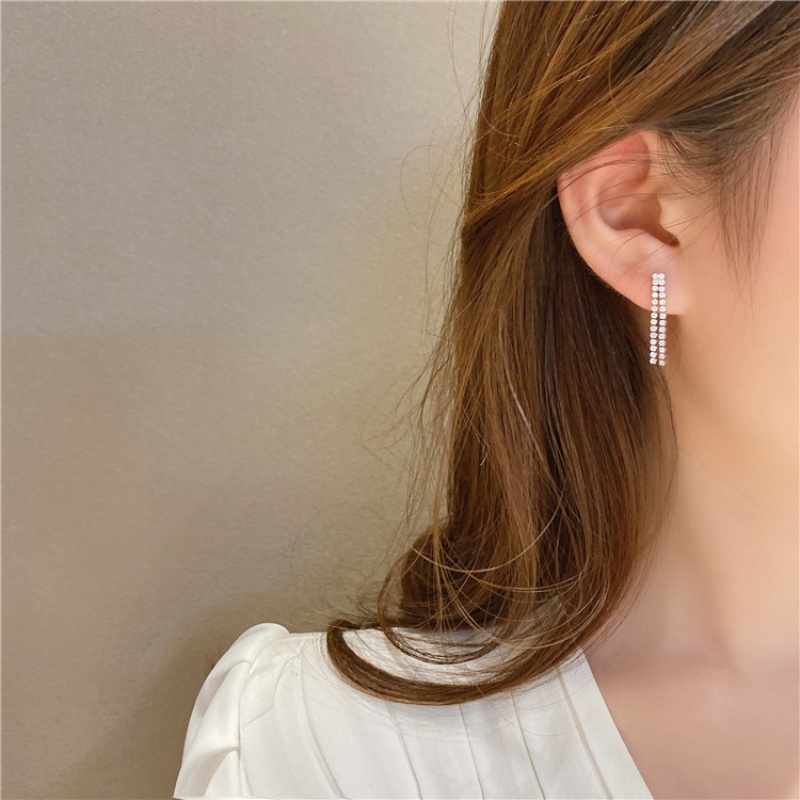 Đôi Bông Tai Dáng Dài Đính Đá Thời Trang Cho Nữ