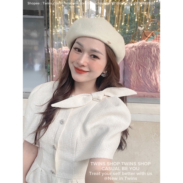 Váy dạ tweed tiểu thư vintage sang chảnh chất dạ tex cao cấp (𝐺𝑢𝑐ℎ𝑦 𝑣𝑖𝑛𝑡𝑎𝑔𝑒 𝑤ℎ𝑖𝑡𝑒 𝑑𝑟𝑒𝑠𝑠 )