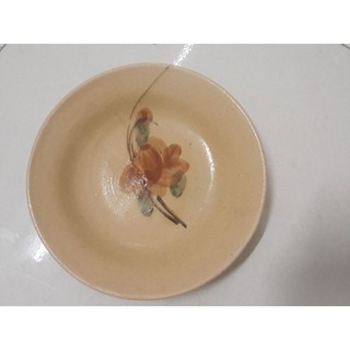 Dĩa sành vẽ bông 19cm kiểu xưa