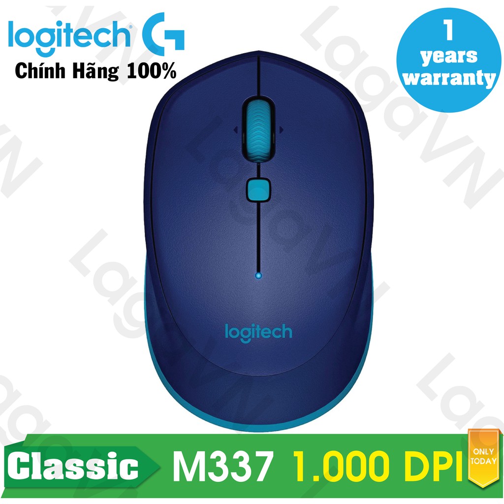 Chuột bluetooth không dây Logitech M337 Wireless (Xanh dương)