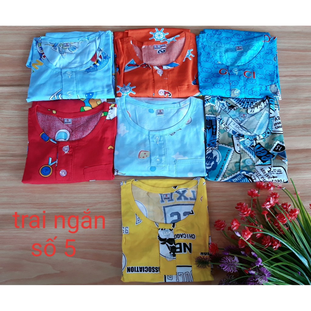 ĐỒ TOLE LANH BÉ TRAI NGẮN 12-14KG(INBOX CHỌN MẪU)