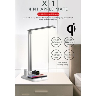 Đèn bàn x1 kiêm đế sạc đa năng 4in1 apple mate