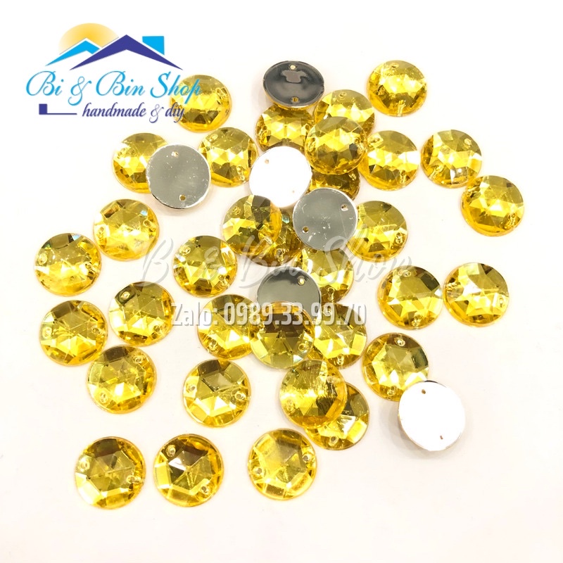 Gói 72 Viên Đá Kết Tròn 15mm Đính Kết Trang Phục Thời Trang