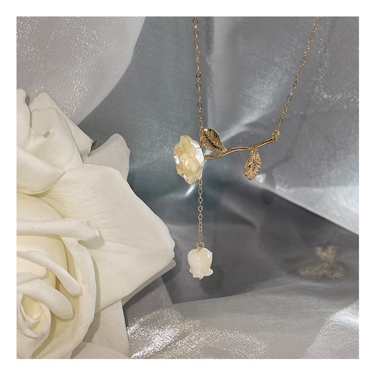 Dây Chuyền Mặt Hoa Hồng/Lá Phong Cách Pháp Xinh Xắn