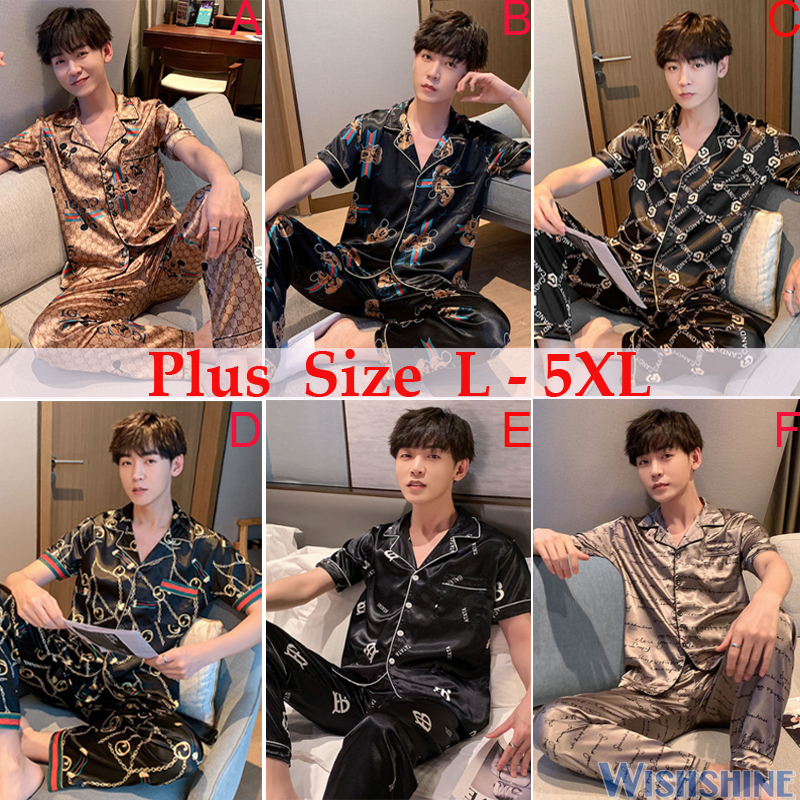 Bộ Đồ Ngủ Pijama Vải Phi Bóng Cho Nam Size L-5Xl