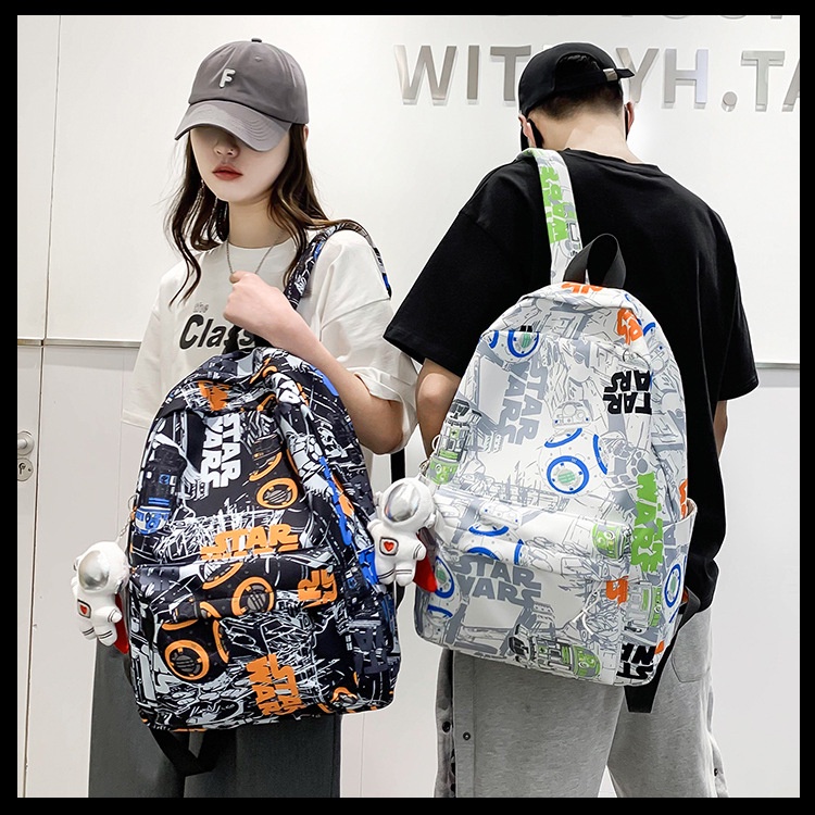 Balo Thời Trang Nam Nữ Ulzzang Teen Thể Thao Túi Cặp Xách Đi Học, Đi Chơi Du Lịch Đeo Vai Mẫu Loang 2022