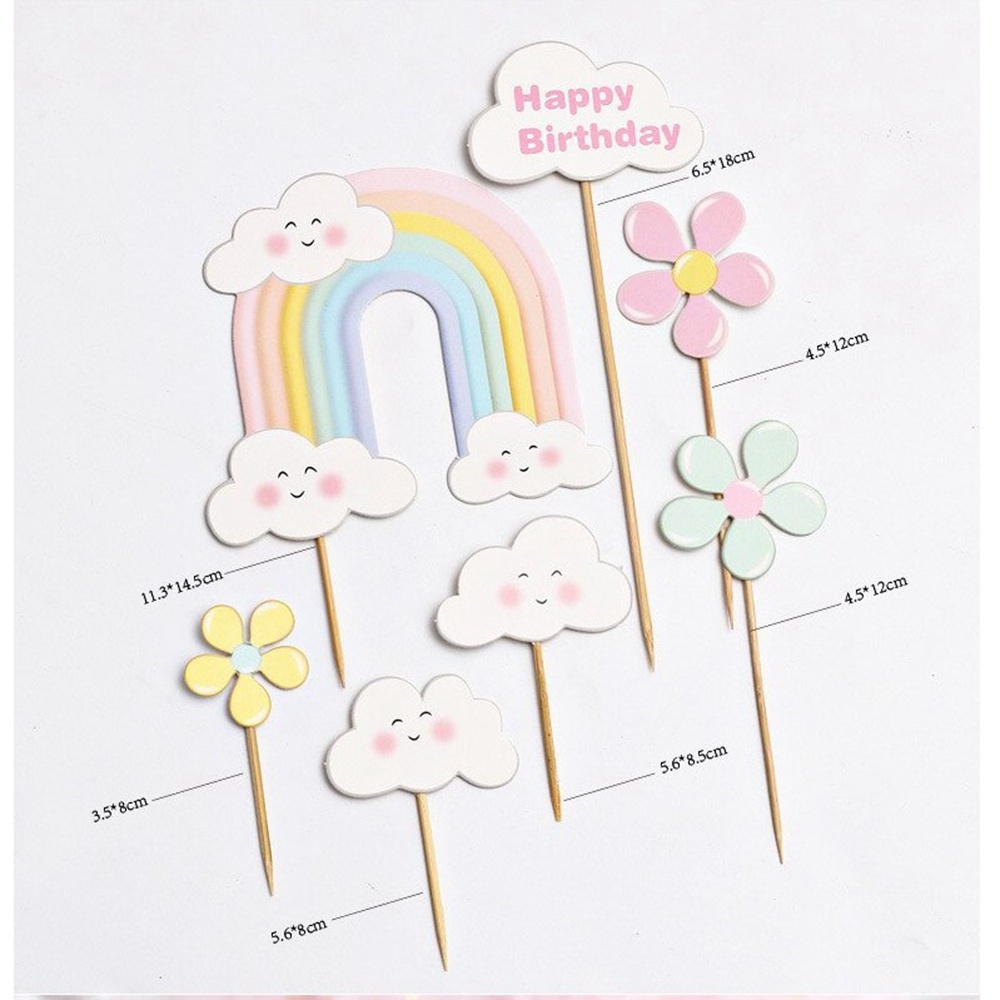 Bộ 7 Thẻ Gắn Trang Trí Bánh Kem Sinh Nhật