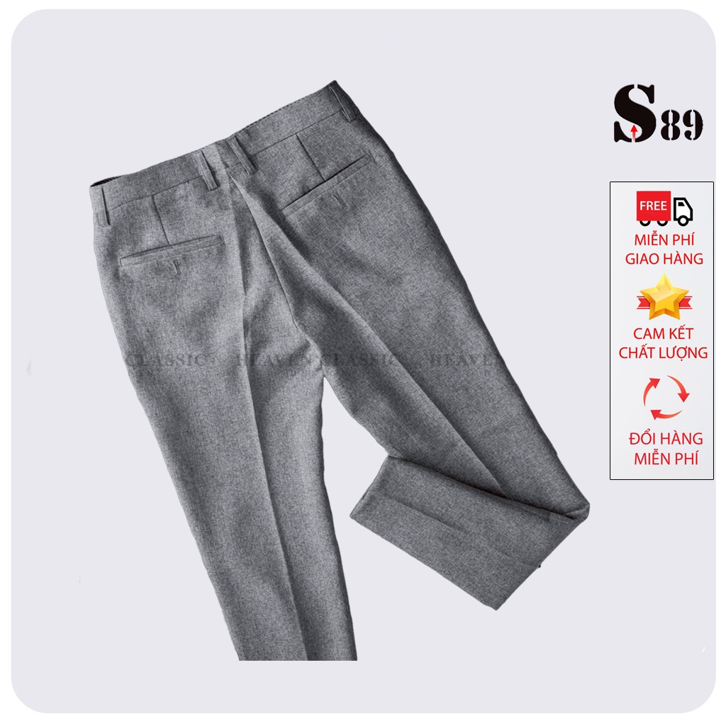 Quần tây (âu) nam hàn quốc màu xám tiêu Tmax form dáng slim fit ống côn